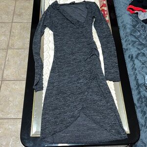 Aritzia Wilfred Free dark grey v-neck faux wrap dress